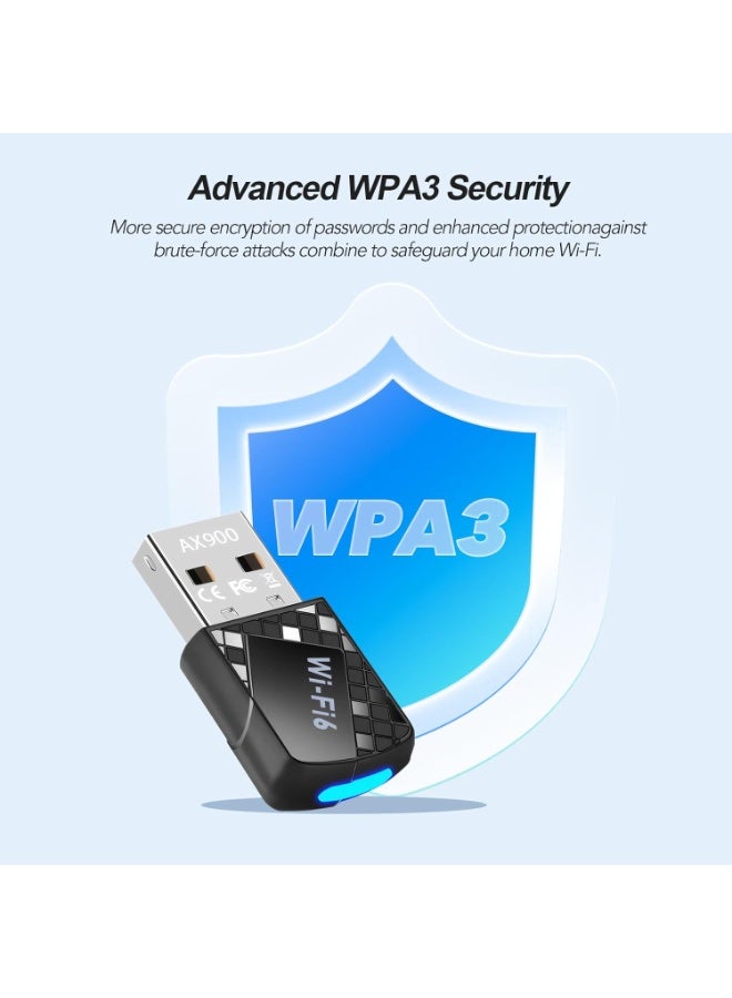 Nextronic محول واي فاي 6 AX900Mbps ، ثنائي الموجات 2.4G/5G ، بلوتوث 5.0 ، أسود - Image 2